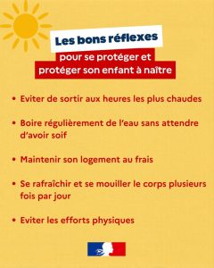 Les bons reflexes canicule femme enceinte